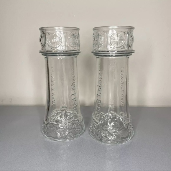 Collectible Red Lobster Lighthouse Tower Tall Drinking Glasses Set of 2 - Picture 2 of 5